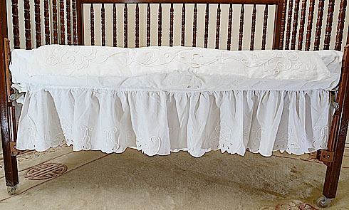 Imperial Embroidery Cotton Crib Dust Ruffle